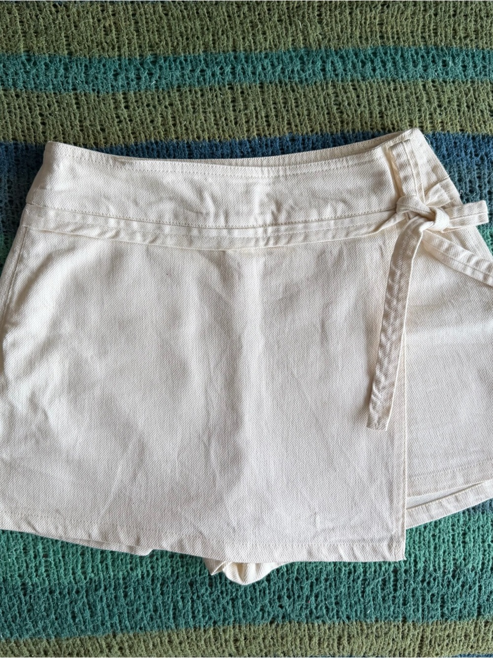 Zara Cream Wrap Tie Skort